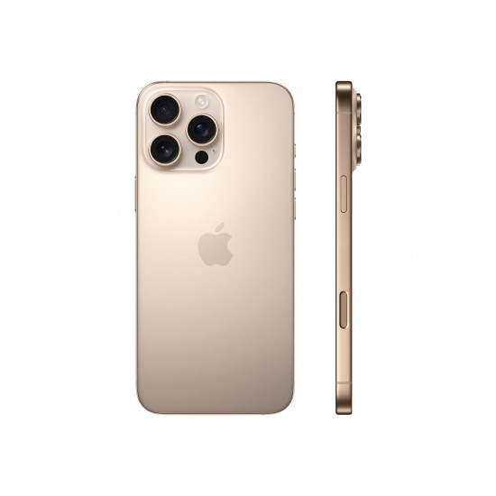 Apple iPhone 16 Pro | Desert Titanium | 6.3  | Super Retina XDR with ProMotion | 2622 x 1206 pixels | A18 Pro | Internal RAM 8 GB | 128 GB | Dual SIM | 4G | Main camera resolution 48+12 MP | Secondary camera resolution 12 MP | iOS | 18