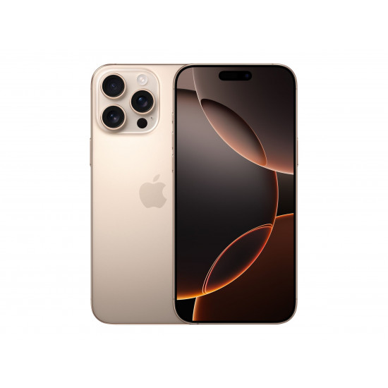 Apple iPhone 16 Pro | Desert Titanium | 6.3  | Super Retina XDR with ProMotion | 2622 x 1206 pixels | A18 Pro | Internal RAM 8 GB | 128 GB | Dual SIM | 4G | Main camera resolution 48+12 MP | Secondary camera resolution 12 MP | iOS | 18