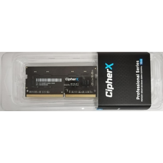 16GB CipherX Professional Series, DDR4 (3200Mhz) SODIMM CL16, Notebook Memory Module